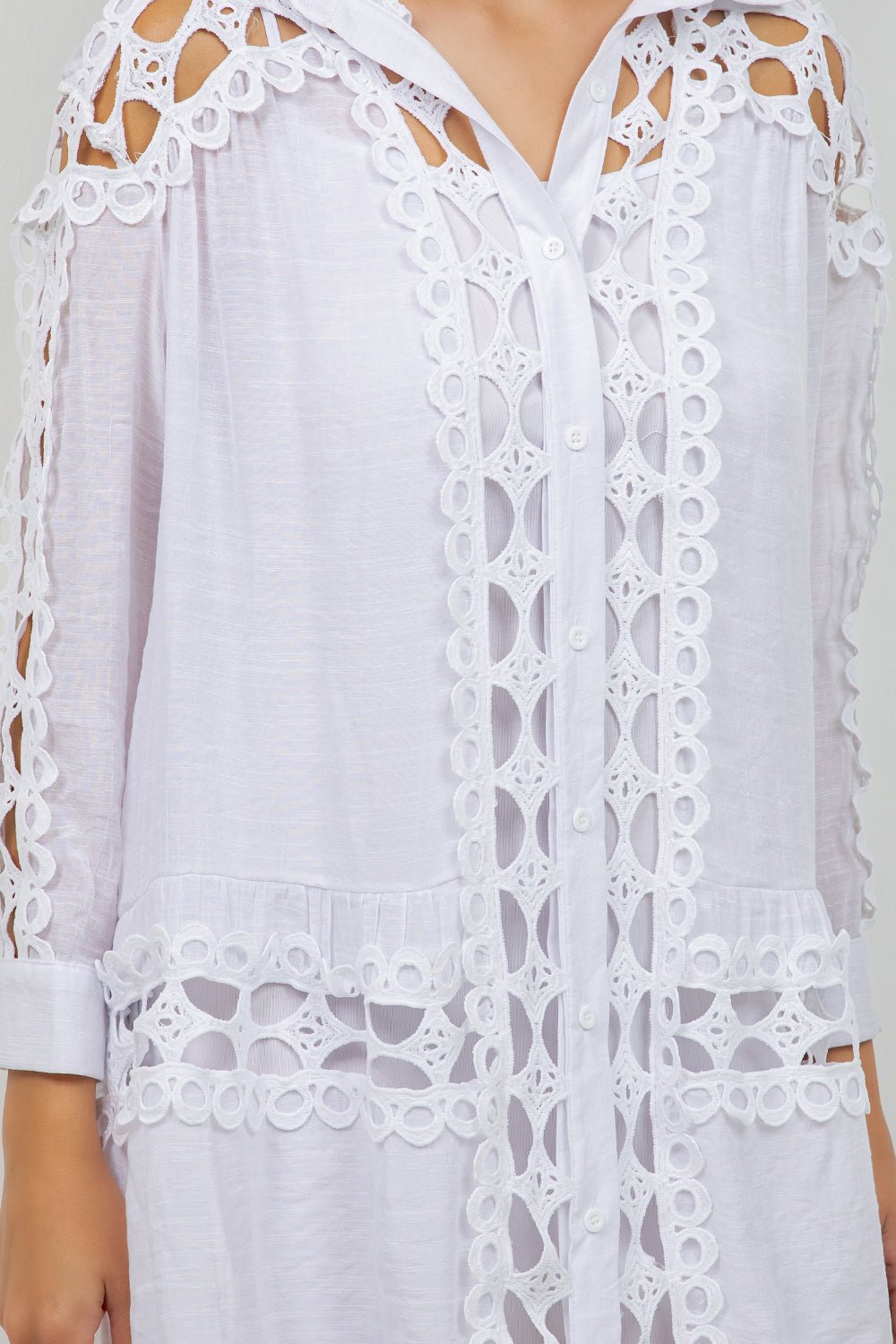 Túnica informal con botones y estampado floral festivo para mujer para resort