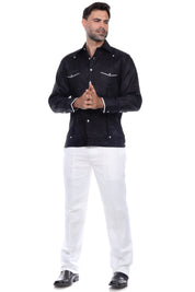 Men's Modern Fit Casual Resort Wear 100% Linen Flat front Dress Pants