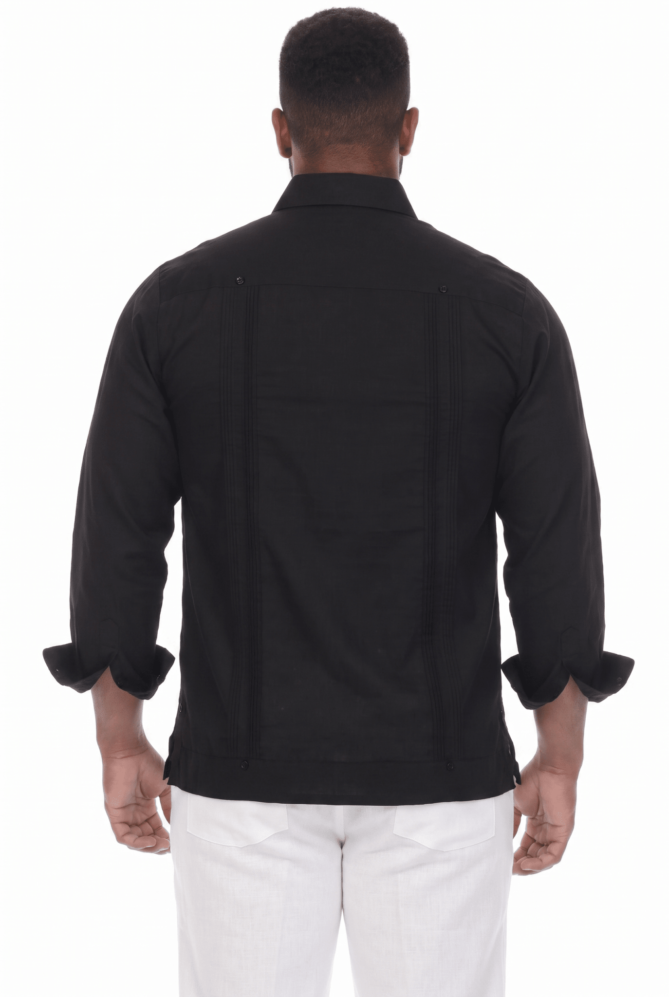 Guayabera clásica de mezcla de algodón de manga larga