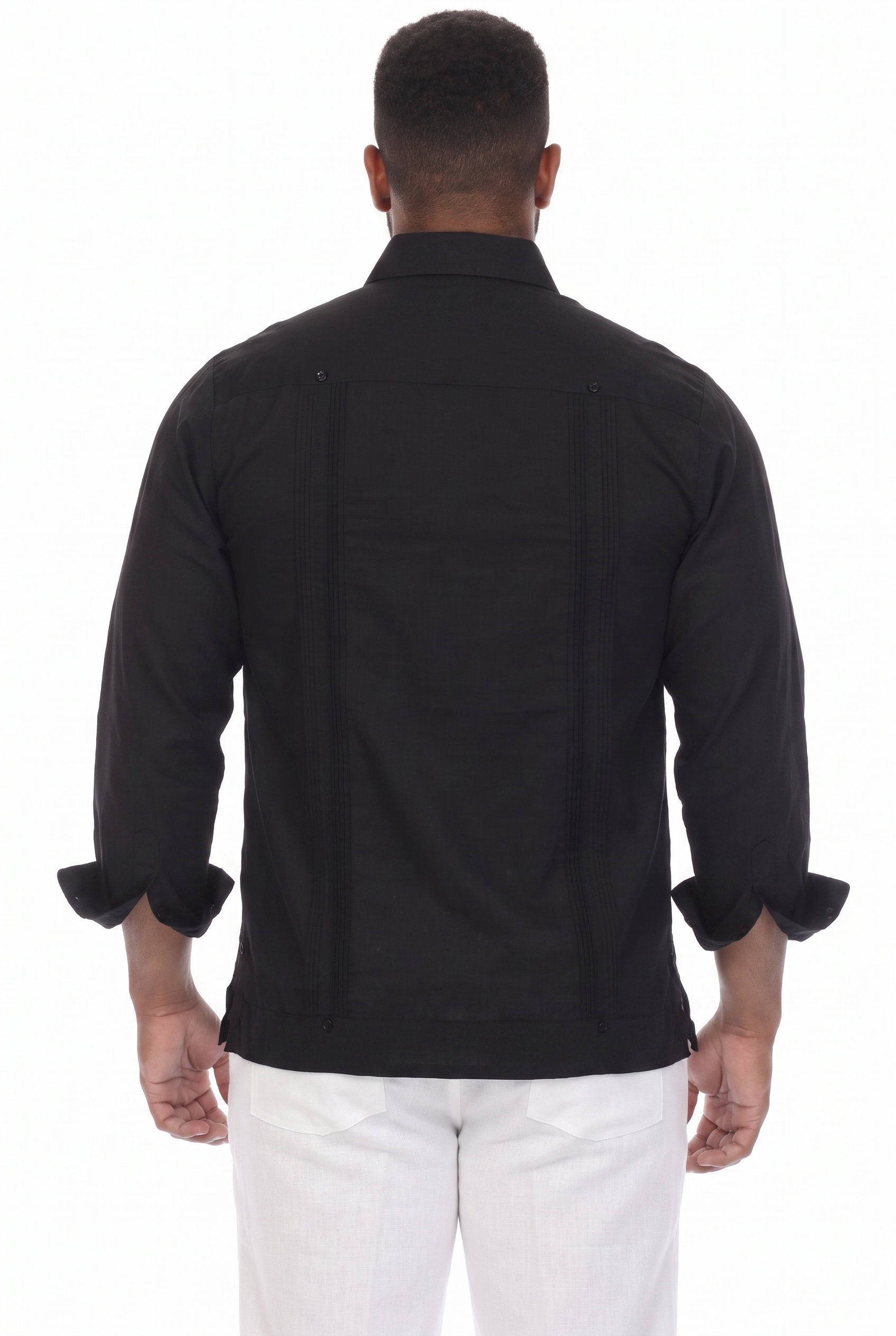 Classic Cotton Blend Guayabera Shirt Long Sleeve