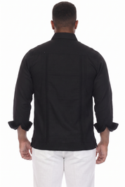 Classic Cotton Blend Guayabera Shirt Long Sleeve