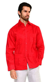 Classic Cotton Blend Guayabera Shirt Long Sleeve