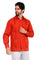 Front view of a man wearing an red Men’s Plus Size Guayabera Shirt with classic four-pocket and long sleeves.