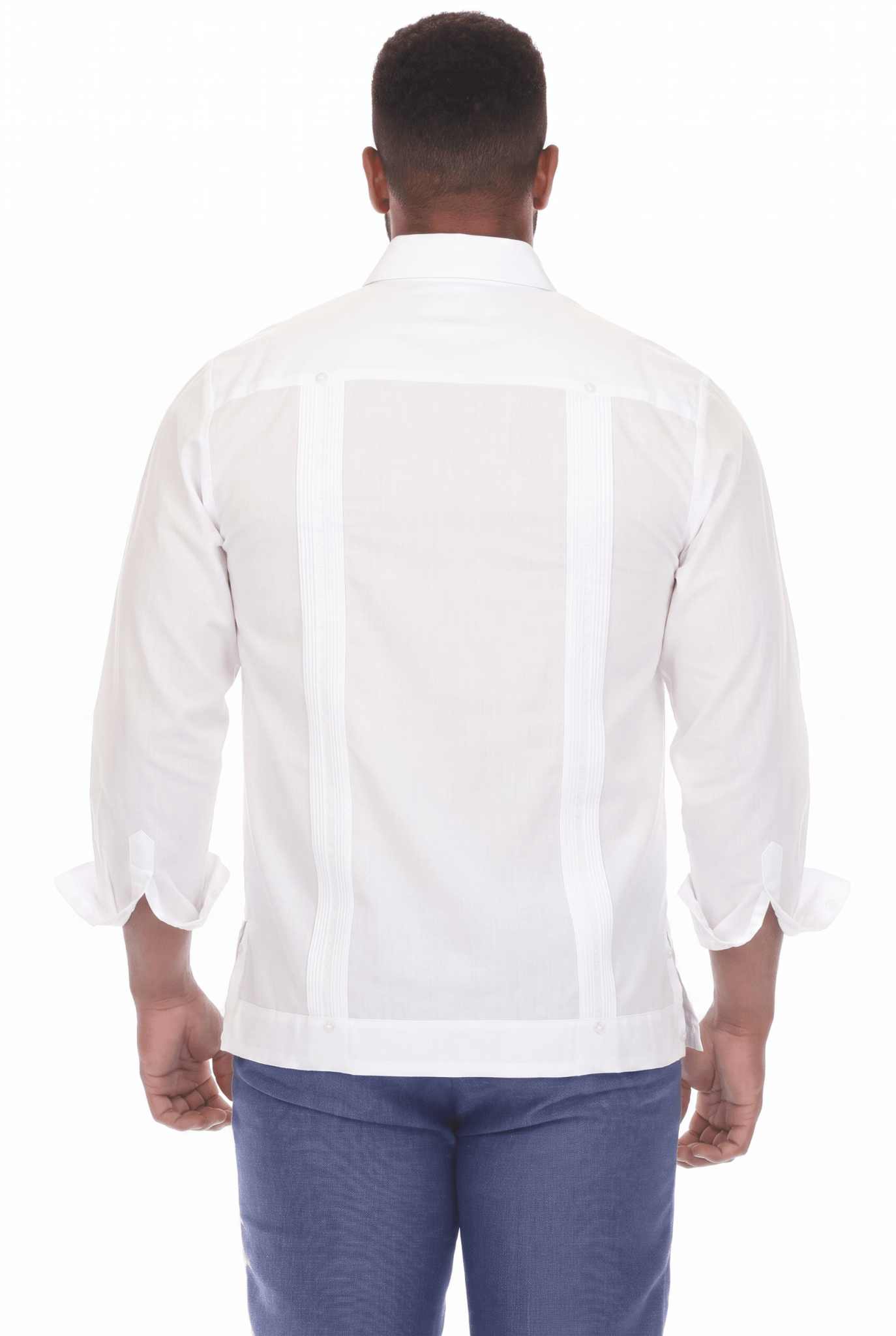 Guayabera clásica de mezcla de algodón de manga larga