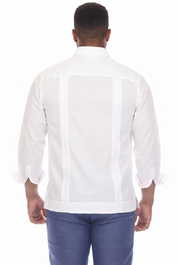 Classic Cotton Blend Guayabera Shirt Long Sleeve