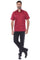 Front view of a burgundy men’s short sleeve guayabera shirt featuring the signature 4-pocket heritage style.