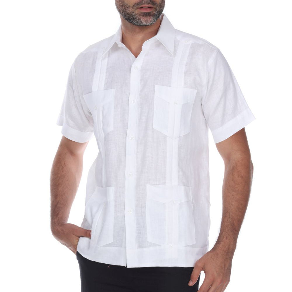 Mojito Collection Guayabera Shirt Classic Poly Cotton Blend Short Sleeve - Mojito Collection - Cuban Shirt, Guayabera, Mens Shirt, Mexican Wedding Shirt, Mojito Guayabera Shirt, White Guayabe