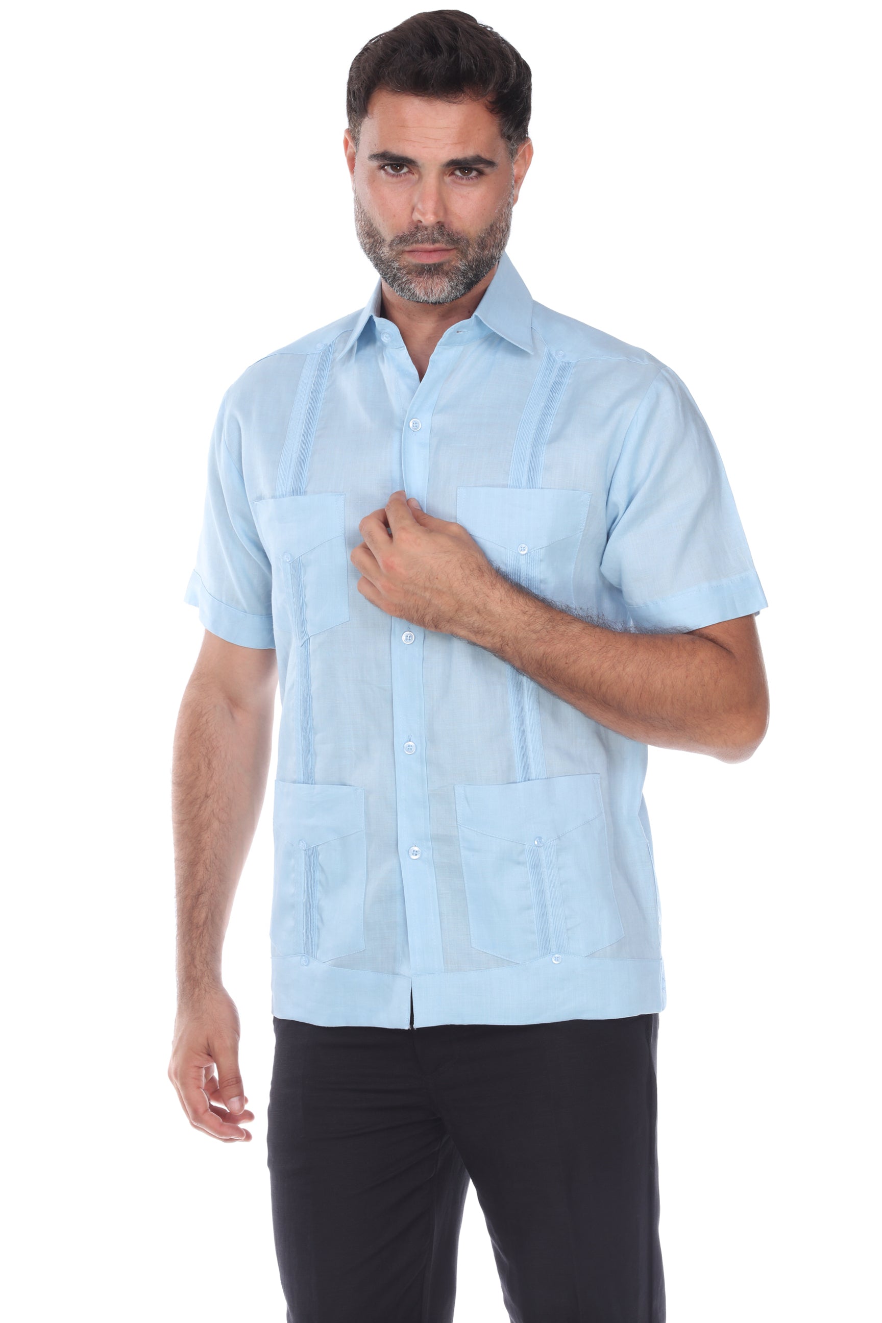 Mojito Collection Guayabera Shirt Classic Poly Cotton Blend Short Sleeve - Mojito Collection - Cuban Shirt, Guayabera, Mens Shirt, Mexican Wedding Shirt, Mojito Guayabera Shirt, White Guayabe