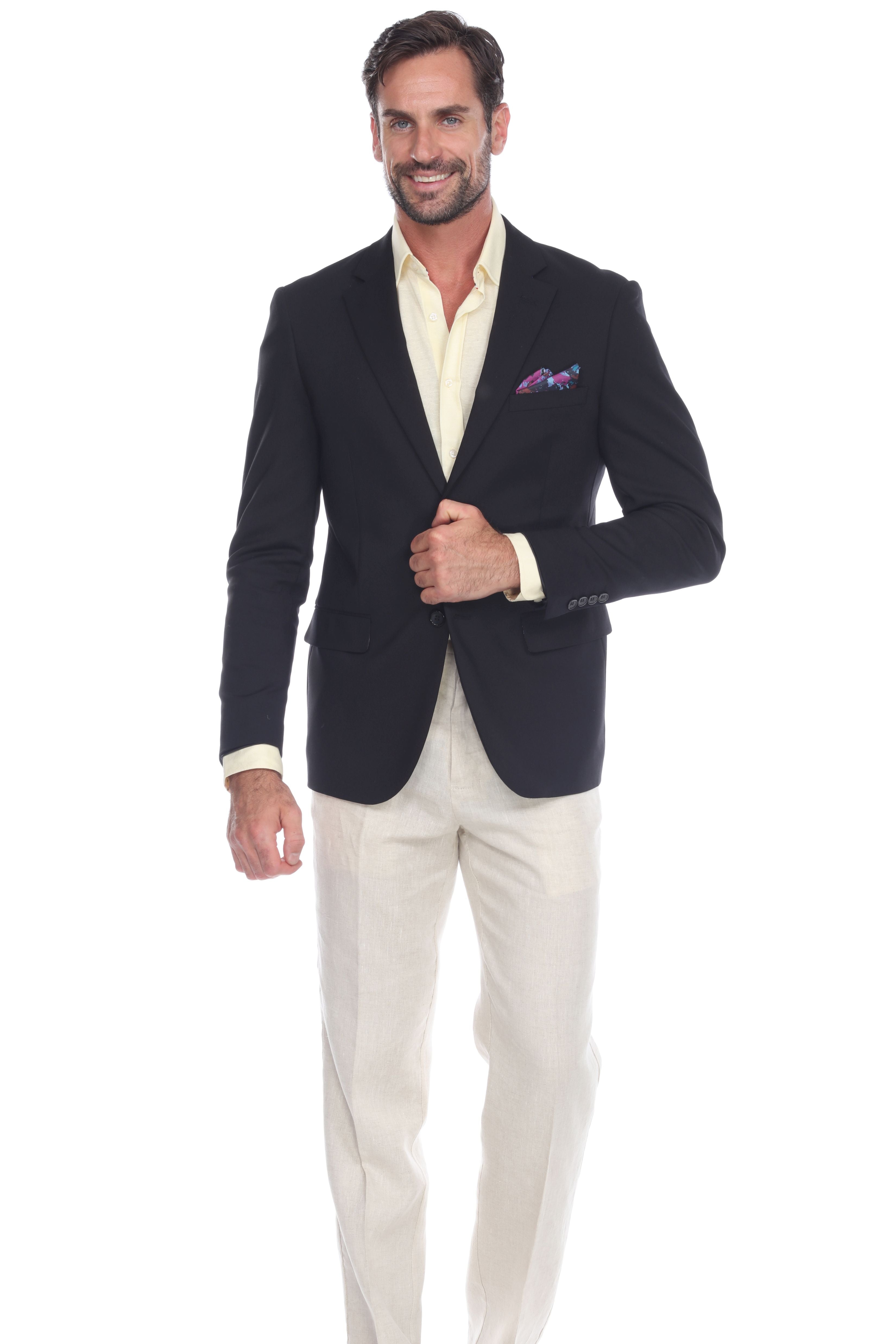 Mojito Reserve Men's Casual Modern Fit Cotton Blend Stretch Blazer - Mojito Collection - Beachwear, Long Sleeve Shirt, Mens Shirt, Mojito Linen Shirt, Resort Wear