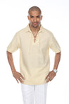 Men's Beach Resort Wear Linen Shirt Short Sleeve Lace Up Collar - Mojito Collection - Beachwear, Mens Shirt, Mojito Linen Shirt, Resort Wear, Short Sleeve Shirt