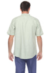 Casual Linen Blend Mandarin Collar Stitched Embroidery Short Sleeve Shirt - Mojito Collection - Beachwear, Mens Shirt, Mojito Linen Shirt, Resort Wear, Short Sleeve Linen Shirt, Short Sleeve 