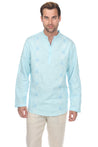 Casual Linen Blend Mandarin Collar Stitched Embroidery Henley Long Sleeve Shirt - Mojito Collection - Beachwear, Mens Shirt, Mojito Linen Shirt, Resort Wear, Short Sleeve Linen Shirt, Short S