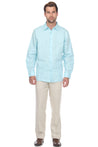 Casual Linen Blend Stitched Embroidery Button Down Long Sleeve Shirt - Mojito Collection - Beachwear, Mens Shirt, Mojito Linen Shirt, Resort Wear, Short Sleeve Linen Shirt, Short Sleeve Shirt