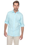Casual Linen Blend Stitched Embroidery Button Down Long Sleeve Shirt - Mojito Collection - Beachwear, Mens Shirt, Mojito Linen Shirt, Resort Wear, Short Sleeve Linen Shirt, Short Sleeve Shirt