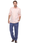 Casual Linen Blend Stitched Embroidery Button Down Long Sleeve Shirt - Mojito Collection - Beachwear, Mens Shirt, Mojito Linen Shirt, Resort Wear, Short Sleeve Linen Shirt, Short Sleeve Shirt