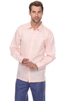 Casual Linen Blend Stitched Embroidery Button Down Long Sleeve Shirt - Mojito Collection - Beachwear, Mens Shirt, Mojito Linen Shirt, Resort Wear, Short Sleeve Linen Shirt, Short Sleeve Shirt