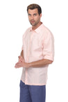 Casual Linen Blend Stitched Embroidery Button Down Long Sleeve Shirt - Mojito Collection - Beachwear, Mens Shirt, Mojito Linen Shirt, Resort Wear, Short Sleeve Linen Shirt, Short Sleeve Shirt