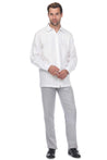 Casual Linen Blend Stitched Embroidery Button Down Long Sleeve Shirt - Mojito Collection - Beachwear, Mens Shirt, Mojito Linen Shirt, Resort Wear, Short Sleeve Linen Shirt, Short Sleeve Shirt