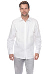 Casual Linen Blend Stitched Embroidery Button Down Long Sleeve Shirt - Mojito Collection - Beachwear, Mens Shirt, Mojito Linen Shirt, Resort Wear, Short Sleeve Linen Shirt, Short Sleeve Shirt