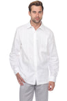 Casual Linen Blend Stitched Embroidery Button Down Long Sleeve Shirt - Mojito Collection - Beachwear, Mens Shirt, Mojito Linen Shirt, Resort Wear, Short Sleeve Linen Shirt, Short Sleeve Shirt