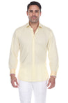 Men's Linen Blend Long Sleeve Shirt with Contrast Print Trim - Mojito Collection - Beachwear, Long Sleeve Shirt, Mens Shirt, Mojito Linen Shirt, Resortwear