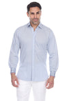 Men's Linen Blend Long Sleeve Shirt with Contrast Print Trim - Mojito Collection - Beachwear, Long Sleeve Shirt, Mens Shirt, Mojito Linen Shirt, Resortwear