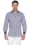 Men's Linen Blend Long Sleeve Shirt with Contrast Print Trim - Mojito Collection - Beachwear, Long Sleeve Shirt, Mens Shirt, Mojito Linen Shirt, Resortwear