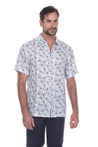 Casual Linen Print Short Sleeve Shirt - Mojito Collection - Beachwear, Mens Shirt, Mojito Linen Shirt, Resort Wear, Short Sleeve Shirt