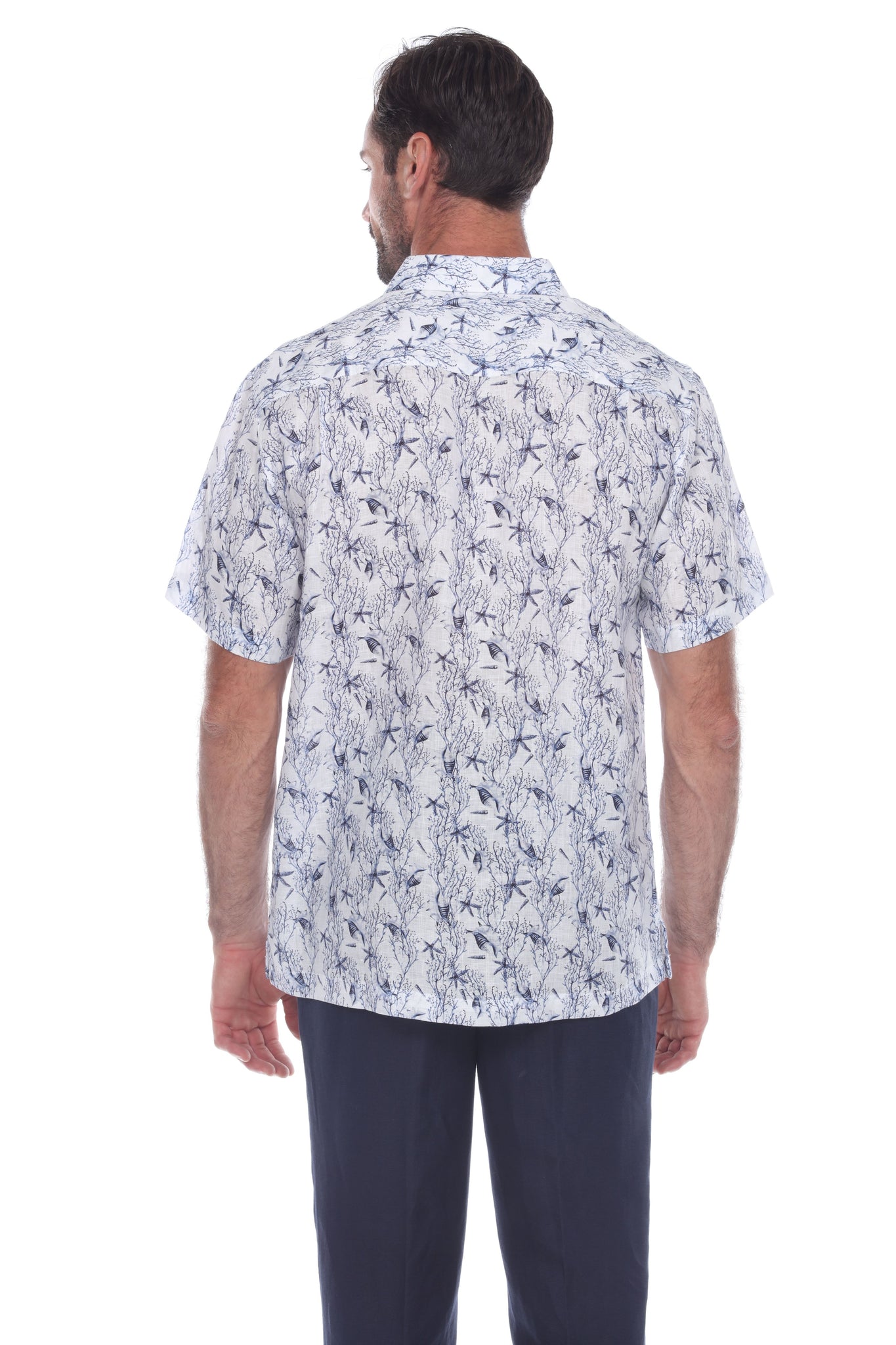 Casual Linen Print Short Sleeve Shirt - Mojito Collection - Beachwear, Mens Shirt, Mojito Linen Shirt, Resort Wear, Short Sleeve Shirt
