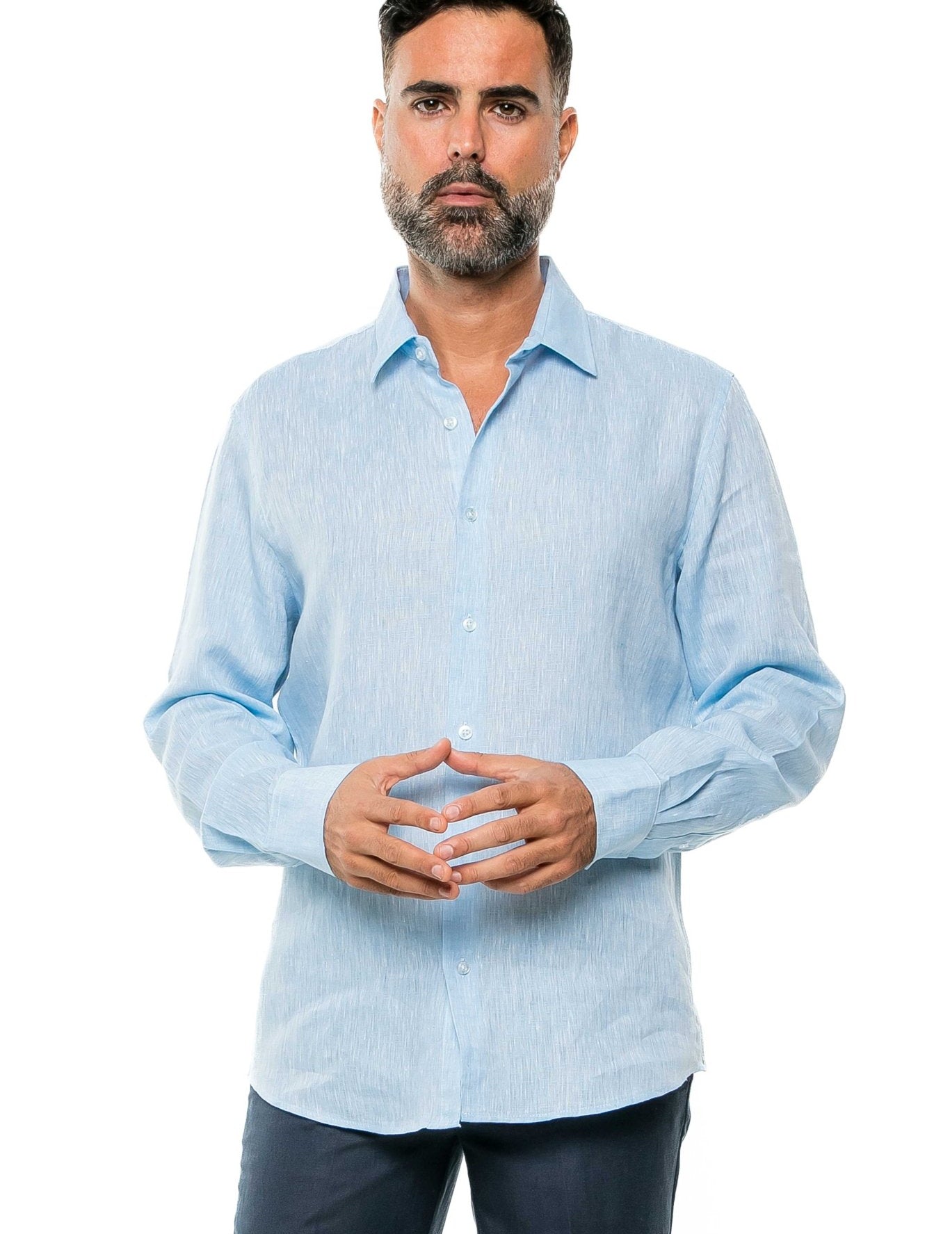 Casual Yarn Dyed Linen Shirt Long Sleeve Button Down - Mojito Collection - Beachwear, Long Sleeve Linen Shirt, Long Sleeve Shirt, Mens Shirt, Mojito Linen Shirt, Resort Wear