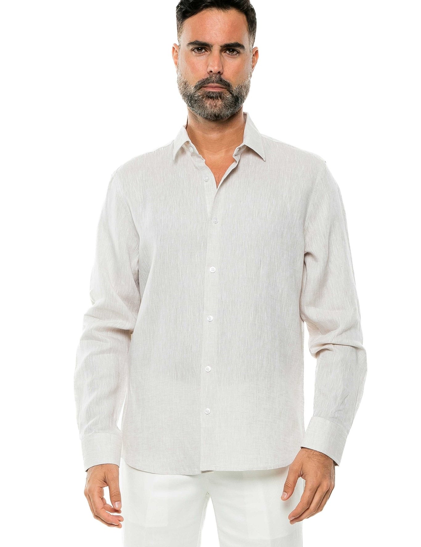 Casual Yarn Dyed Linen Shirt Long Sleeve Button Down - Mojito Collection - Beachwear, Long Sleeve Linen Shirt, Long Sleeve Shirt, Mens Shirt, Mojito Linen Shirt, Resort Wear