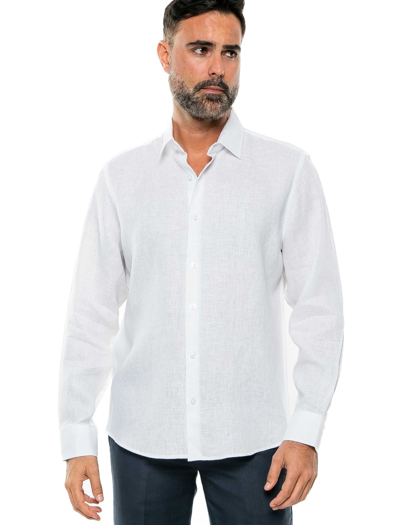 Casual Yarn Dyed Linen Shirt Long Sleeve Button Down - Mojito Collection - Beachwear, Long Sleeve Linen Shirt, Long Sleeve Shirt, Mens Shirt, Mojito Linen Shirt, Resort Wear