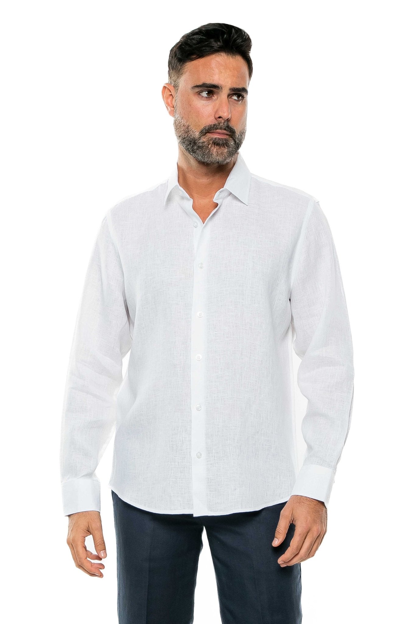 Casual Yarn Dyed Linen Shirt Long Sleeve Button Down - Mojito Collection - Beachwear, Long Sleeve Linen Shirt, Long Sleeve Shirt, Mens Shirt, Mojito Linen Shirt, Resort Wear