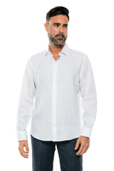Men's 100% Linen Long Sleeve Button-Down Shirt