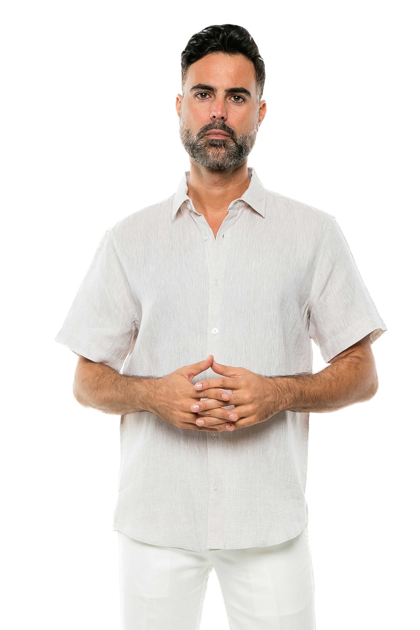 Casual Yarn Dyed Linen Shirt Short Sleeve Button Down - Mojito Collection - Beachwear, Mens Shirt, Mojito Linen Shirt, Resort Wear, Short Sleeve Linen Shirt, Short Sleeve Shirt