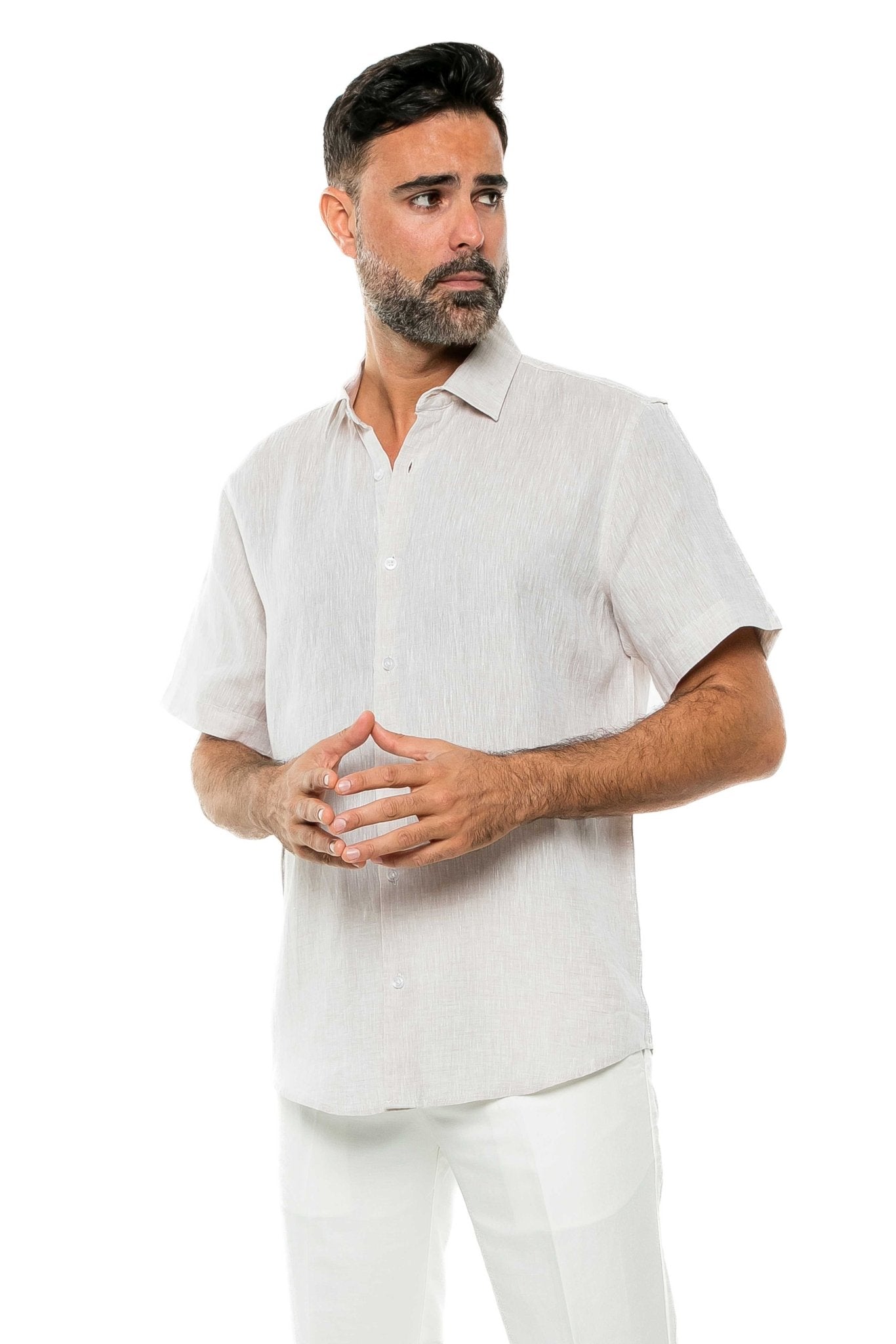 Casual Yarn Dyed Linen Shirt Short Sleeve Button Down - Mojito Collection - Beachwear, Mens Shirt, Mojito Linen Shirt, Resort Wear, Short Sleeve Linen Shirt, Short Sleeve Shirt