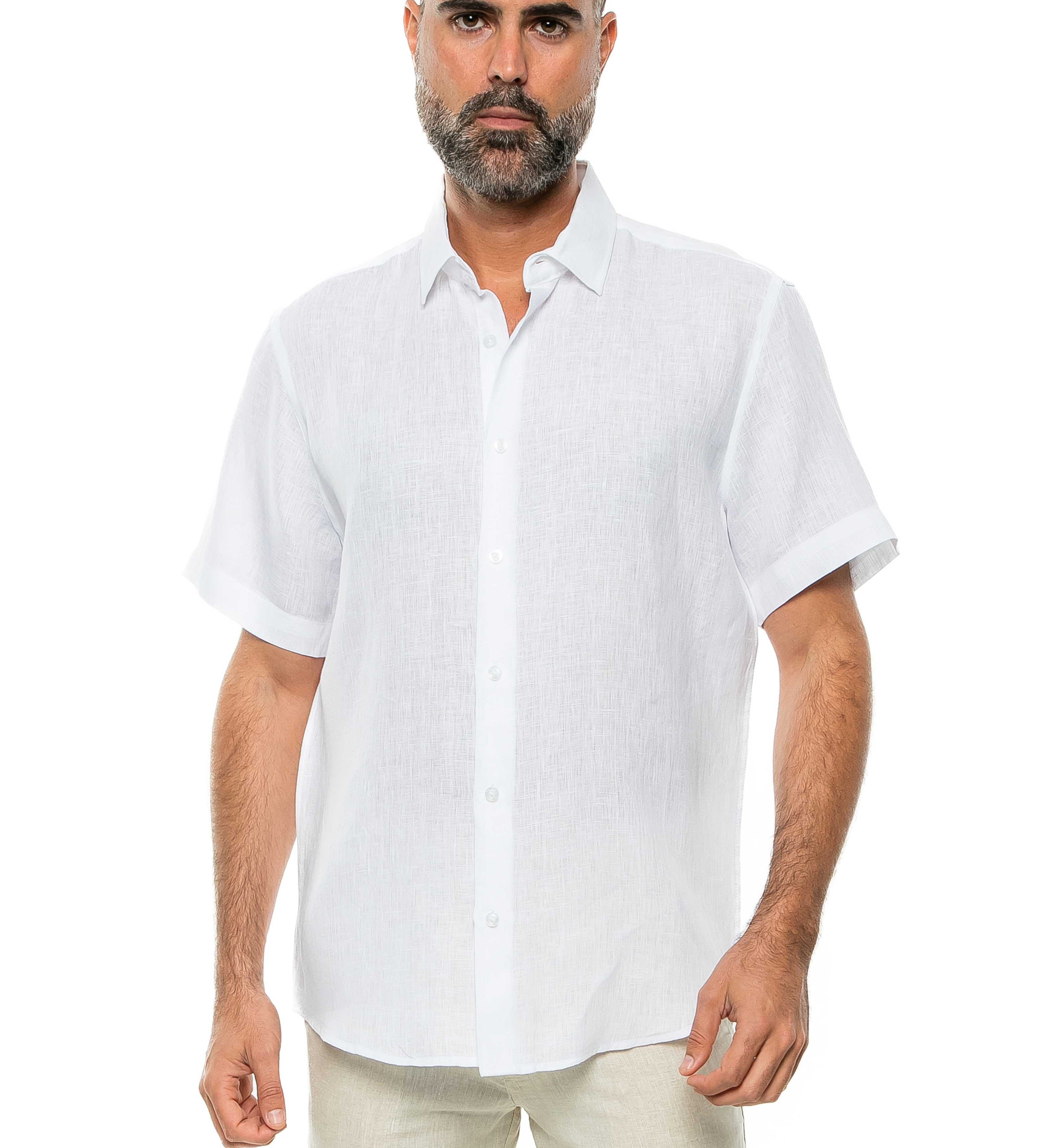 Casual Yarn Dyed Linen Shirt Short Sleeve Button Down - Mojito Collection - Beachwear, Mens Shirt, Mojito Linen Shirt, Resort Wear, Short Sleeve Linen Shirt, Short Sleeve Shirt