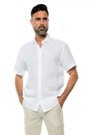 Casual Yarn Dyed Linen Shirt Short Sleeve Button Down - Mojito Collection - Beachwear, Mens Shirt, Mojito Linen Shirt, Resort Wear, Short Sleeve Linen Shirt, Short Sleeve Shirt