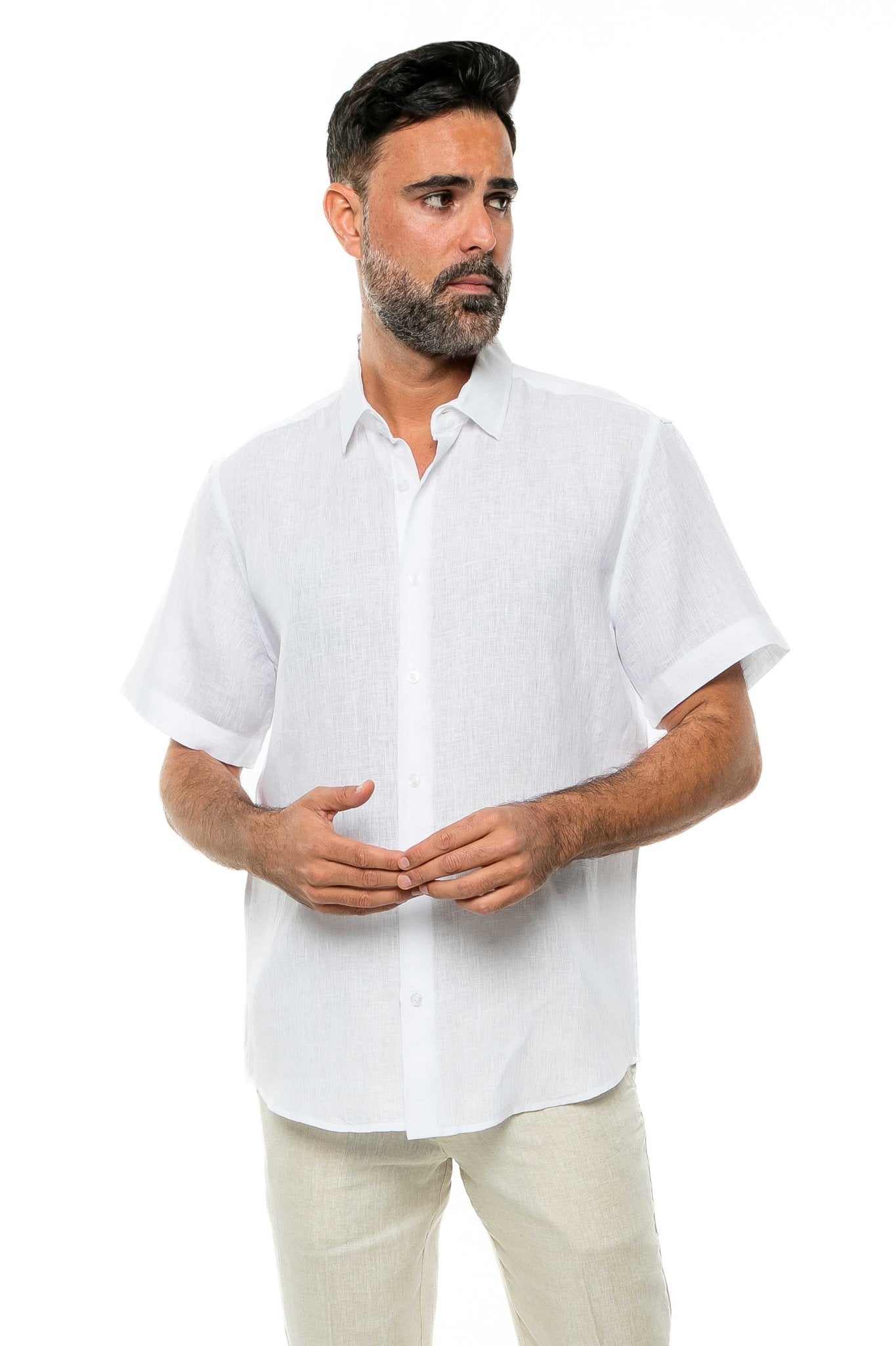 Casual Yarn Dyed Linen Shirt Short Sleeve Button Down - Mojito Collection - Beachwear, Mens Shirt, Mojito Linen Shirt, Resort Wear, Short Sleeve Linen Shirt, Short Sleeve Shirt