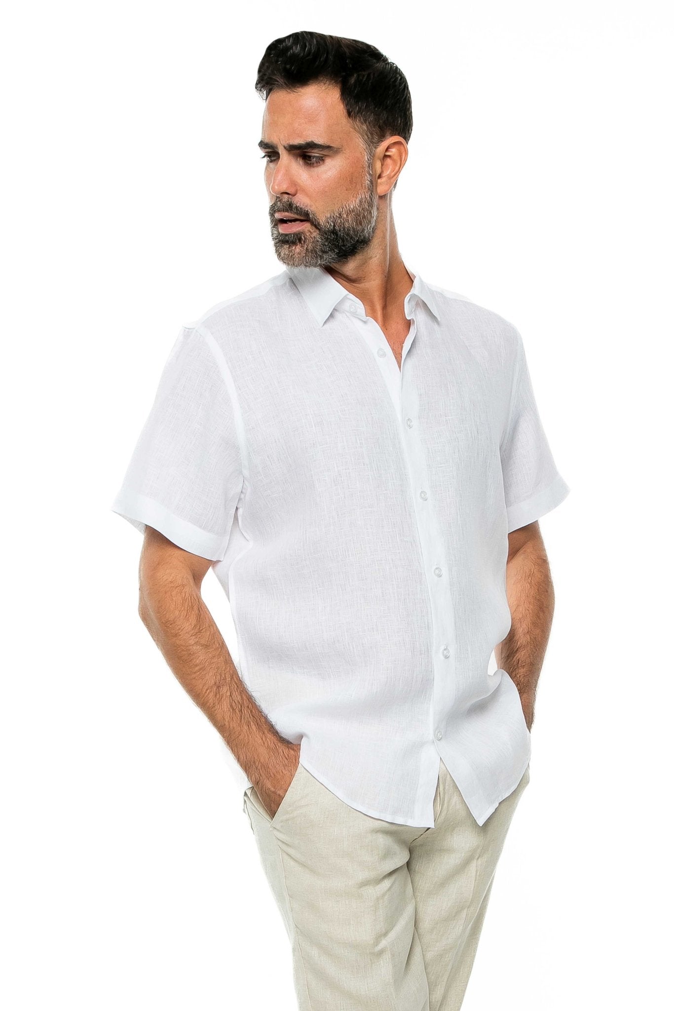 Casual Yarn Dyed Linen Shirt Short Sleeve Button Down - Mojito Collection - Beachwear, Mens Shirt, Mojito Linen Shirt, Resort Wear, Short Sleeve Linen Shirt, Short Sleeve Shirt