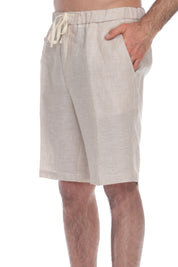 Men's Drawstring Resort Casual 100% Linen Dress Shorts