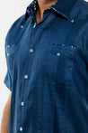 Mojito Men's Guayabera Shirt Short Sleeve 100% Linen with Stylish Print Trim Accent - Mojito Collection - Guayabera, Long Sleeve Shirt, Mens Shirt, Mojito Guayabera Shirt