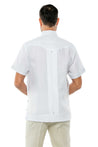 Mojito Men's Guayabera Shirt Short Sleeve 100% Linen with Stylish Print Trim Accent - Mojito Collection - Guayabera, Long Sleeve Shirt, Mens Shirt, Mojito Guayabera Shirt