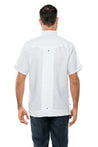 Mojito Men's Guayabera Shirt Short Sleeve 100% Linen with Stylish Print Trim Accent - Mojito Collection - Guayabera, Long Sleeve Shirt, Mens Shirt, Mojito Guayabera Shirt