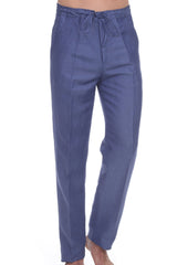 Pantalones casuales de lino con cordón para hombre
