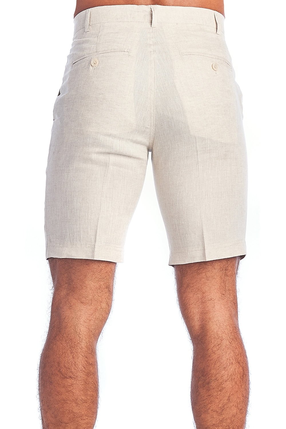 Men's 100% Linen Flat Front Casual Dress Shorts L / NATURAL Men's 100% Linen Flat Front Casual Dress Shorts L / NATURAL