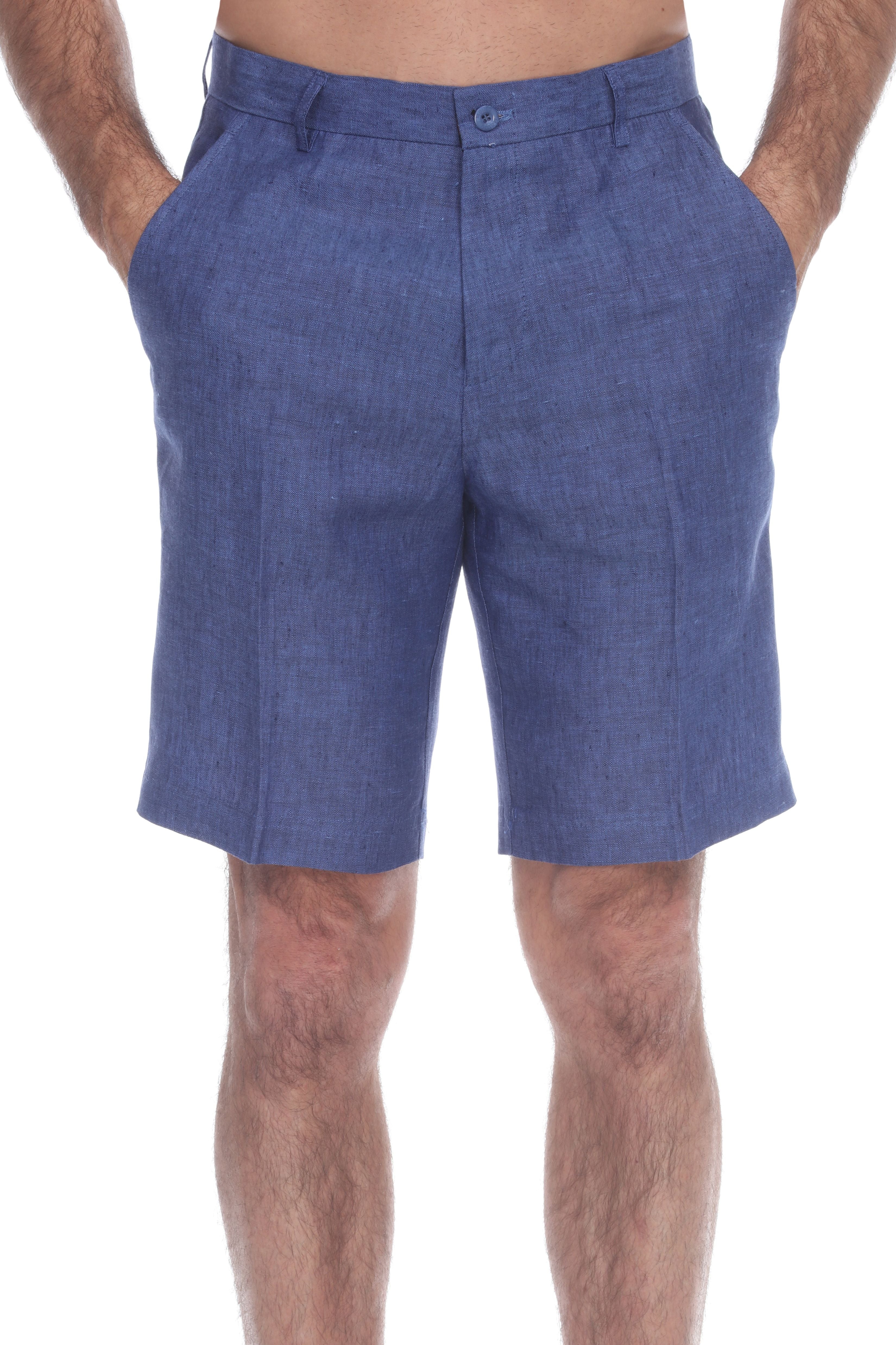 Men's Resort Casual 100% Linen Flat front Dress Shorts - Mojito Collection - Beachwear, Mens Dress Shorts, Mojito  Linen Shorts, Natural LinenShorts, Resortwear Shorts