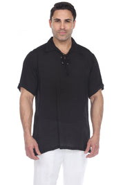 Men's Casual Lace Up Short Sleeve Beach Shirt - Mojito Collection - Mens Shirt, Mojito Beachwear Shirt, Mojito Shirt, Resortwear Shirt