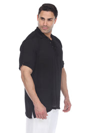 Men's Casual Lace Up Short Sleeve Beach Shirt - Mojito Collection - Mens Shirt, Mojito Beachwear Shirt, Mojito Shirt, Resortwear Shirt