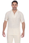 Men's Casual Lace Up Short Sleeve Beach Shirt - Mojito Collection - Mens Shirt, Mojito Beachwear Shirt, Mojito Shirt, Resortwear Shirt